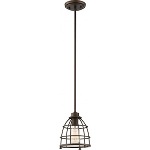 Maxx-One Light Small Caged Pendant-7.25 Inches Wide by 46.5 Inches High - 669436