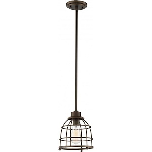 Maxx-One Light Medium Caged Pendant-8.13 Inches Wide by 47.38 Inches High