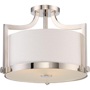 Meadow-Three Light Semi-Flush Mount-16 Inches Wide by 11.88 Inches High