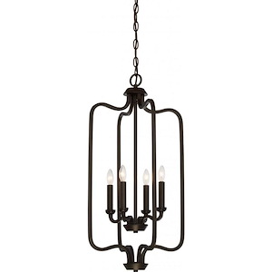 Willow-Four Light Caged Pendant-14 Inches Wide by 27.75 Inches High