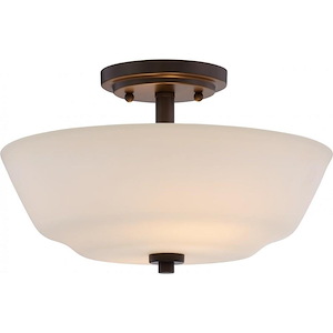 Willow-Two Light Semi-Flush Mount-13 Inches Wide by 8 Inches High