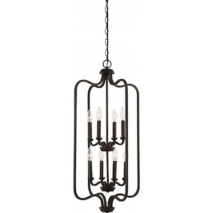 Willow-Eight Light 2-Tier Caged Pendant-17 Inches Wide by 34 Inches High - 535523