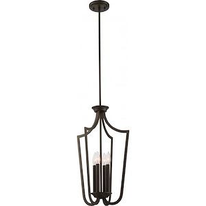 Laguna-Four Light Caged Pendant-14 Inches Wide by 61 Inches High