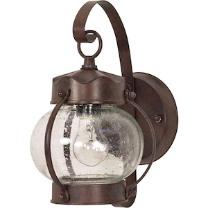 1 Light 11 Inch - Onion Lantern with Clear Seeded Glass - Old Bronze Finish