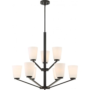 Nome-Nine Light 2-Tier Chandelier-31 Inches Wide by 28.5 Inches High - 668788