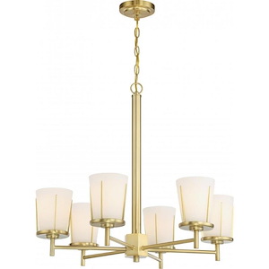 Serene-6 Light Chandelier in Traditional Style-26 Inches Wide by 24 Inches High - 1004304