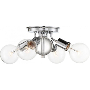 Bounce-4 Light Flush Mount in Contemporary Style-18 Inches Wide by 6.38 Inches High