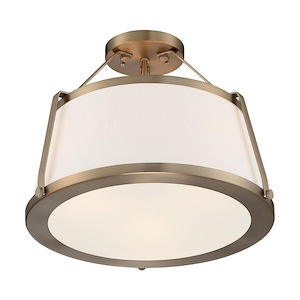 Cutty-3 Light Semi-Flush Mount in Modern/Contemporary Style-15.5 Inches Wide by 12 Inches High