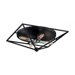 Legend-4 Light Small Flush Mount in Industrial Style-19 Inches Wide by 7.63 Inches High - 1004209