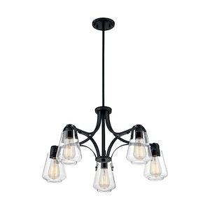 Skybridge-5 Light Chandelier in Industrial Style-27 Inches Wide by 15 Inches High - 1004310