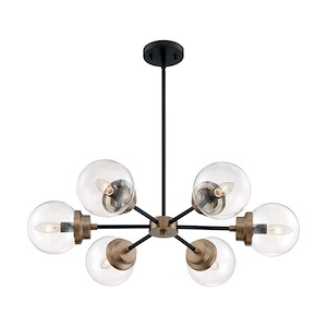 Axis-6 Light Chandelier in Industrial Style-29.63 Inches Wide by 5.88 Inches High