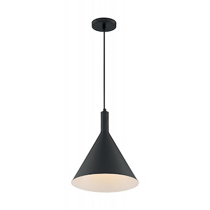 Lightcap-1 Light Large Pendant in Mid-Century Modern Style-12 Inches Wide by 14.5 Inches High