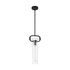 Teresa-1 Light Cylinder Pendant in Traditional Style-4.75 Inches Wide by 19.75 Inches High - 1004347