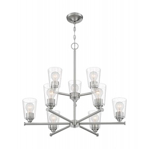 Bransel-9 Light Chandelier in Transitional Style-28 Inches Wide by 25 Inches High