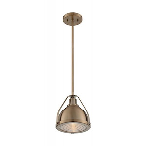 Barbett-1 Light Small Pendant in Industrial Style-8.75 Inches Wide by 9.13 Inches High