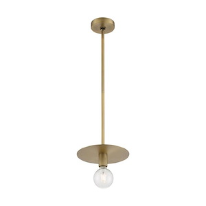 Barbett-1 Light Medium Pendant in Traditional Style-10 Inches Wide by 3.5 Inches High
