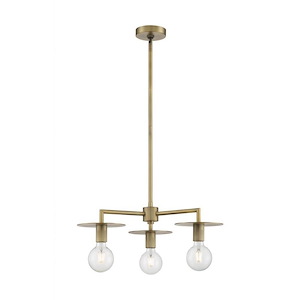 Bizet-3 Light Chandelier in Traditional Style-24 Inches Wide by 6.5 Inches High - 1004024