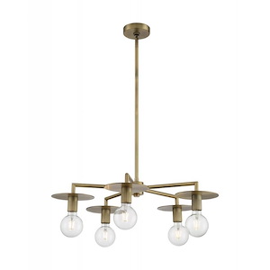 Bizet-5 Light Chandelier in Traditional Style-28 Inches Wide by 6.5 Inches High