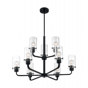 Sommerset-9 Light Chandelier in Modern/Contemporary Style-30 Inches Wide by 22 Inches High