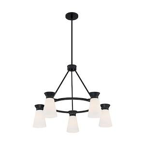 Caleta-5 Light Chandelier in Traditional Style-27.38 Inches Wide by 27.13 Inches High - 1004071