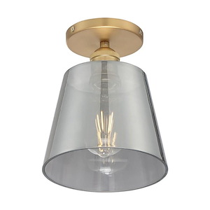 Motif-1 Light Semi-Flush Mount with Glass in Transitional Style-7.25 Inches Wide by 9 Inches High