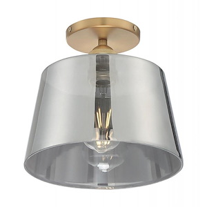 Motif-1 Light Semi-Flush Mount with Glass in Transitional Style-10 Inches Wide by 9 Inches High