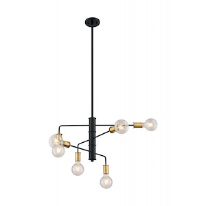Ryder-6 Light Chandelier in Industrial Style-25.25 Inches Wide by 15 Inches High