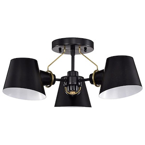 Baxter - 3 Light Semi-Flush Mount In Impressionable Style-8 Inches Tall and 20 Inches Wide - 1219338
