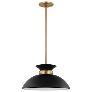 Perkins - 1 Light Small Pendant In Retro Modern Style-7.25 Inches Tall and 15 Inches Wide