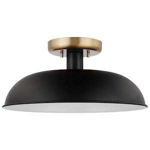 Colony - 1 Light Small Semi-Flush Mount In Mid-Century Modern Style-6.88 Inches Tall and 15 Inches Wide