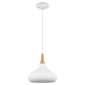 Phoenix - 1 Light Small Pendant In Mid-Century Modern Style-10.63 Inches Tall and 10 Inches Wide