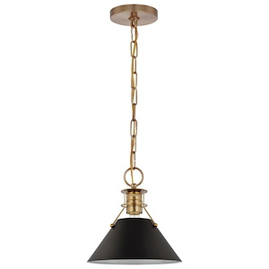 Outpost - 1 Light Small Pendant In Mid-Century Modern Style-9.75 Inches Tall and 9.5 Inches Wide