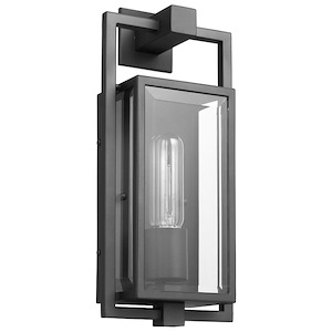 Exhibit - 1 Light Outdoor Small Wall Lantern In Modern Style-14 Inches Tall and 6 Inches Wide