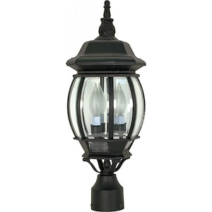 Central Park-Three Light Outdoor Post Lantern-7.375 Inches Wide by 21 Inches High