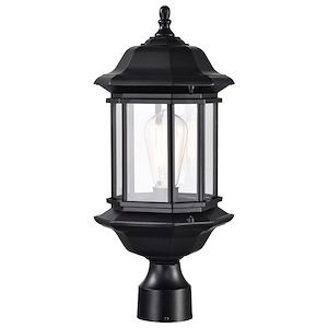 Hopkins - 1 Light Large Outdoor Post Lantern In Traditional Style-18.5 Inches Tall and 7.38 Inches Wide