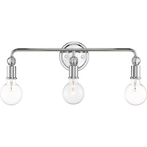 Bounce-3 Light Bath Vanity in Contemporary Style-24 Inches Wide by 10.63 Inches High - 1004039