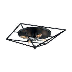 Legend-4 Light Large Flush Mount in Industrial Style-22 Inches Wide by 8.25 Inches High - 1004207