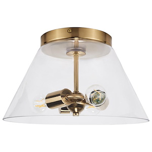Dover - 2 Light Small Flush Mount In Mid-Century Modern Style-8.25 Inches Tall and 13.75 Inches Wide - 1094318