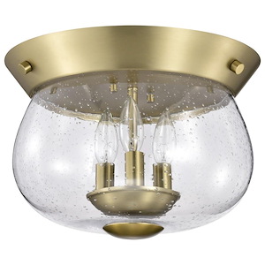 Boliver - 3 Light Flush Mount In Traditional Style-9.5 Inches Tall and 13.5 Inches Wide - 1299436