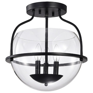 Amado - 3 Light Semi-Flush Mount-14.25 Inches Tall and 14 Inches Wide