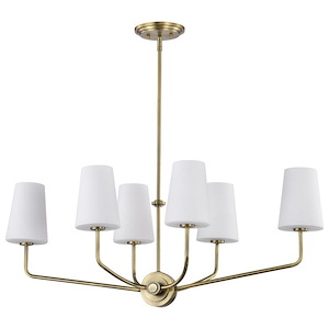 Cordello - 6 Light Island Pendant In Traditional Style-14 Inches Tall and 38 Inches Wide
