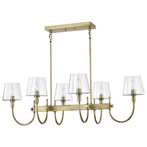 Brookside - 6 LightIsland Pendant In Traditional Style-12.25 Inches Tall and 42 Inches Wide
