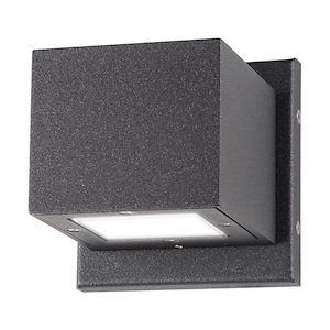 Verona-10W 1 LED Small Square Up/Down Outdoor Wall Mount-4.75 Inches Wide by 4.75 Inches High