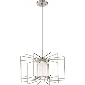 Wired-12W 1 LED Pendant-19.81 Inches Wide by 13 Inches High