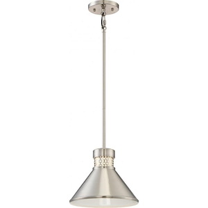 Doral-12W 1 LED Small Pendant-10 Inches Wide by 8 Inches High