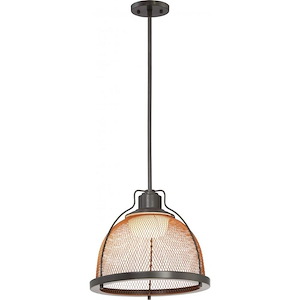 Tex-15W 1 LED Large Pendant-13.5 Inches Wide by 11.5 Inches High - 669511