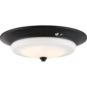 20W 1 LED Flush Mount with Battery Backup Ready-15 Inches Wide by 4 Inches High
