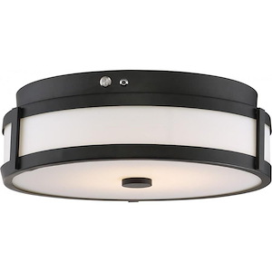 20W 1 LED Flush Mount with Battery Backup Ready-14 Inches Wide by 4.38 Inches High