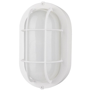 14W LED Outdoor Small Oval Bulk Head-8.51 Inches Tall and 5 Inches Wide