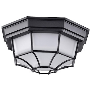 18.5W LED Outdoor Spider Cage Flush Mount-5.06 Inches Tall and 10.56 Inches Wide